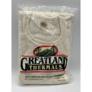 Vintage Greatland Thermal Shirt Men’s Large USA Made NOS Cream